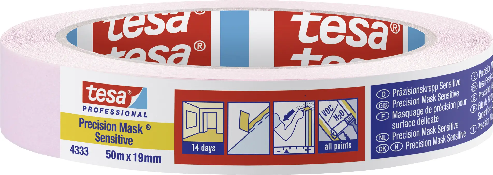 Малярная лента tesa Präzisionskrepp® 04333-00017-02 PRECISION SENSITIVE (Д x Ш) 50 м x 19 мм 50 м 1 шт.