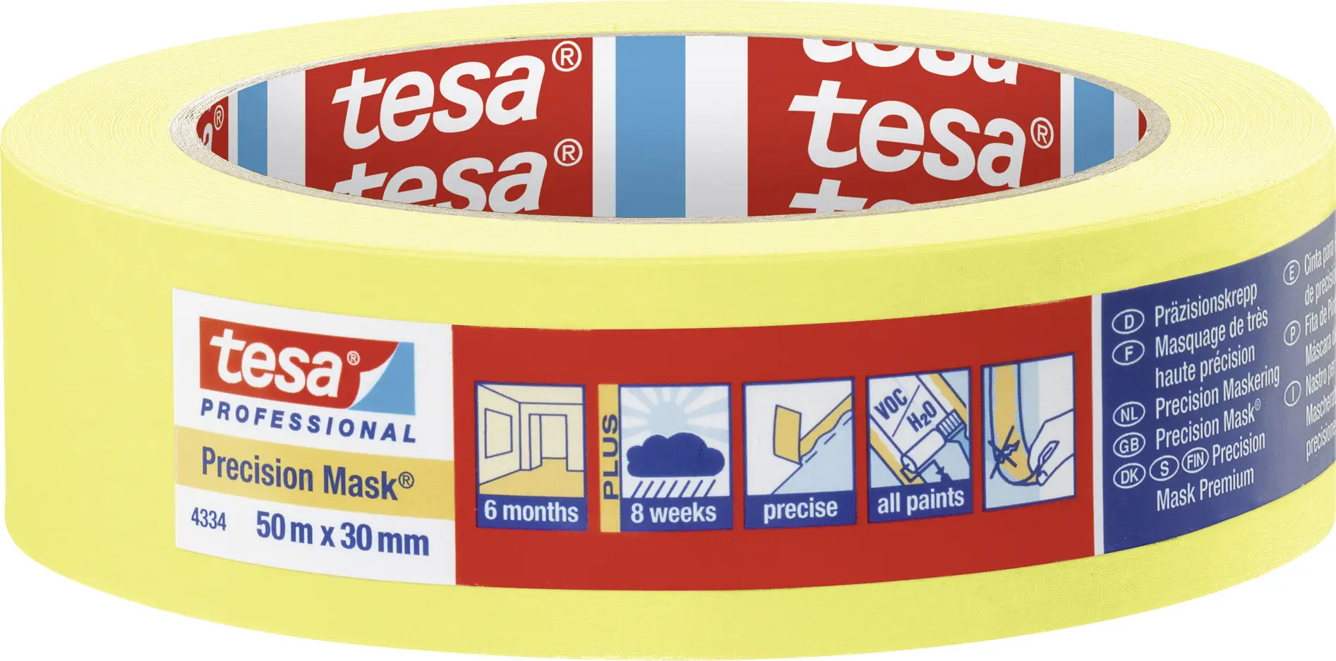 tesa Präzisionskrepp® 04334-00002-00 Малярська стрічка PRECISION (Д x Ш) 50 м x 30 мм 50 м 1 шт.
