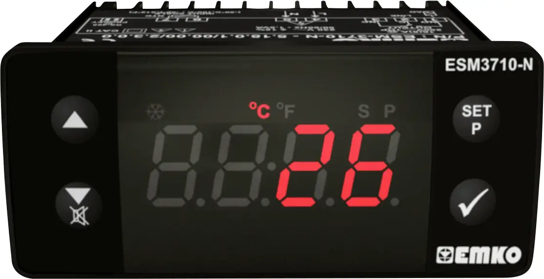 Термостат Emko ESM-3710-N.2.11.0.1/00.00/2.0.0.0 Pt100 -50 до 400 °C Реле 16 A (Д x Ш x В) 65 x 76 x 35 мм