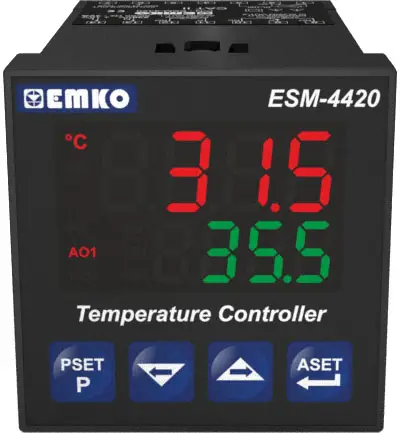 Термостат Emko ESM-4420.2.20.0.1/01.02/0.0.0.0 J, K, R, S, T, Pt100 -200 до 1700 °C Реле 5 A, SSR (Д x Ш x В) 95 x 48 x 48 мм