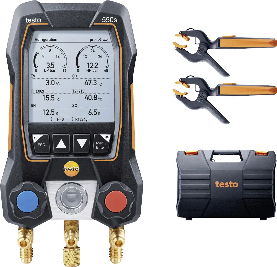 Манометр testo 550s Smart Set з функцією вимірювання тиску та температури холодоагенту