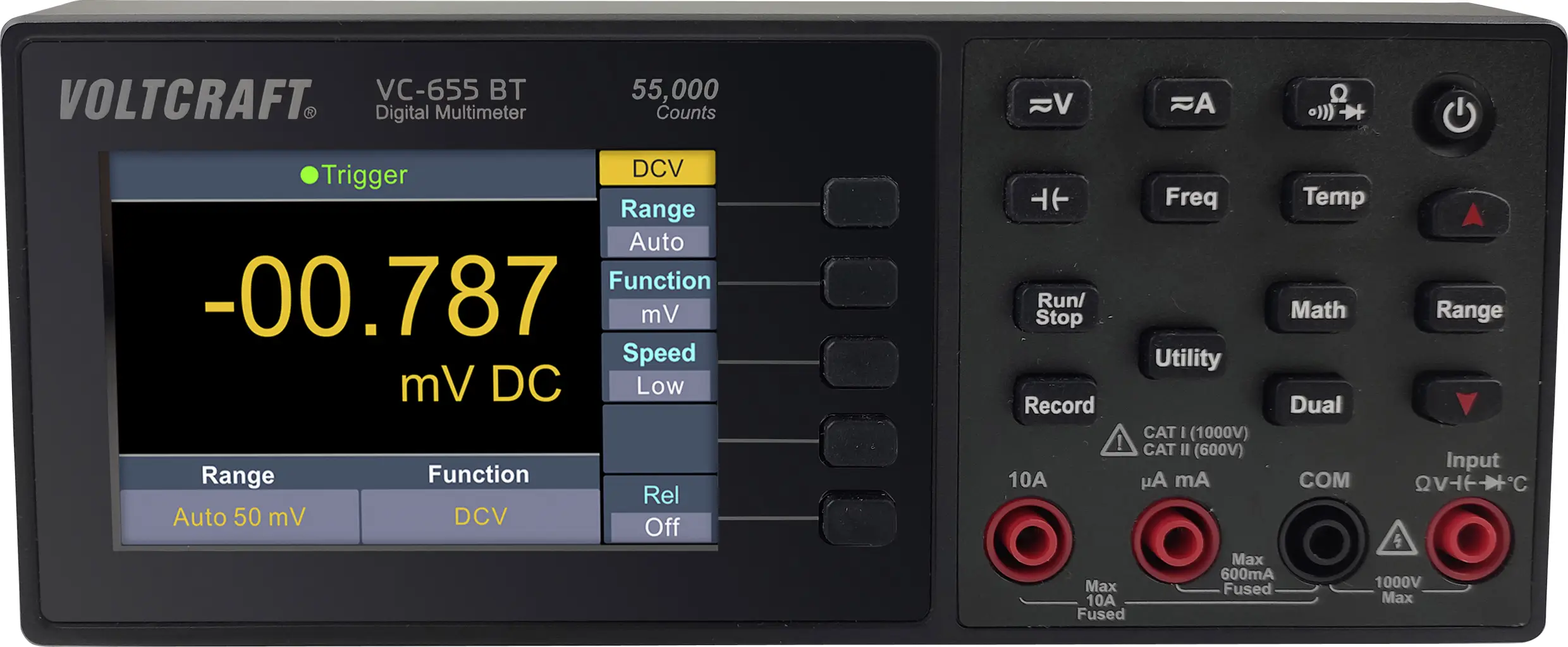 Цифровий настільний мультиметр VOLTCRAFT VC-655 BT CAT I 1000 В, CAT II 600 В Відображені номери: 55000