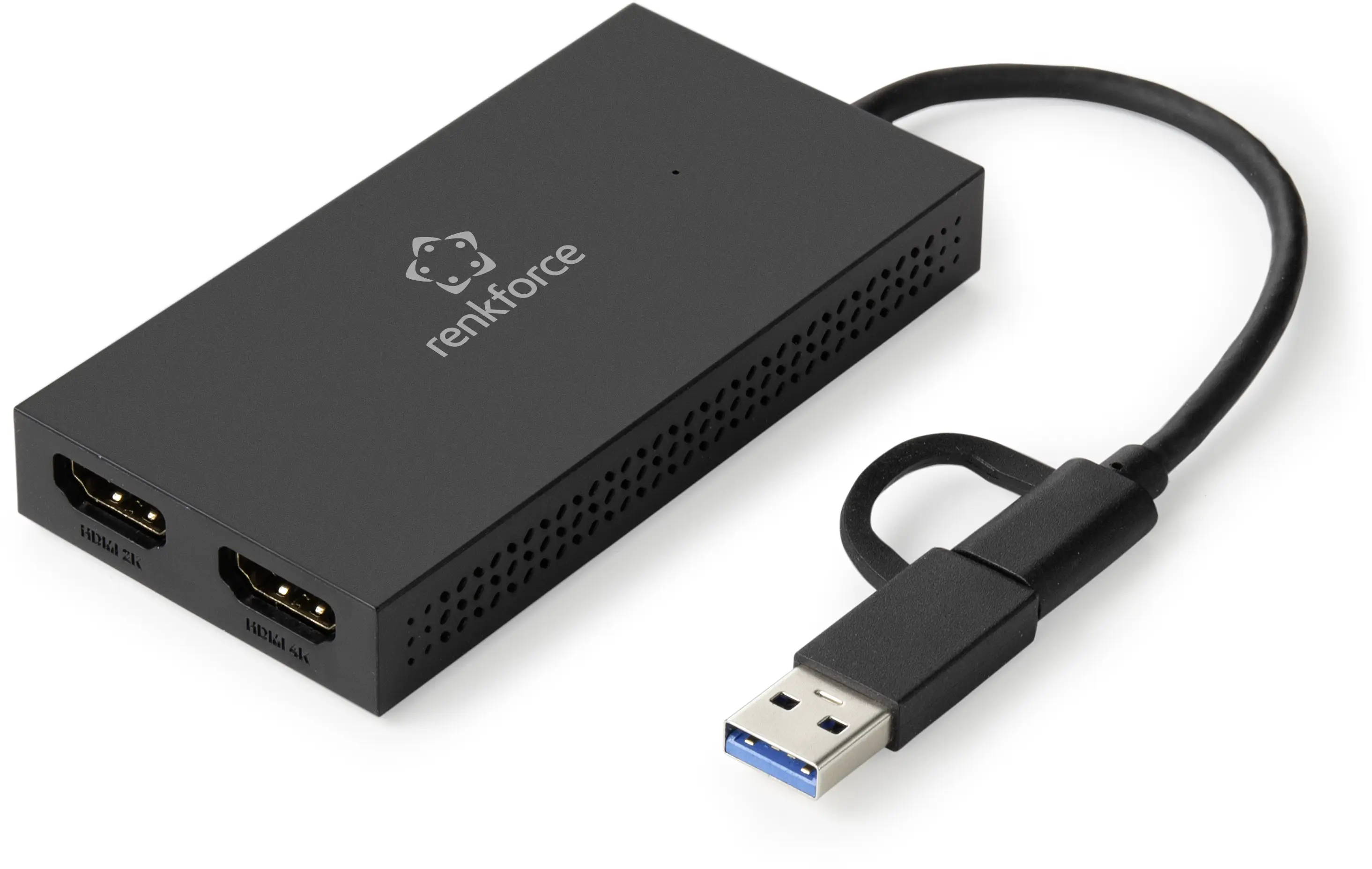 Renkforce RF-VDA-301 2x HDMI, USB 3.2 Gen 1 (USB 3.0), 4K/Full HD