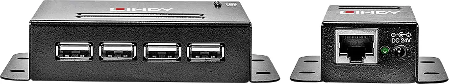 Мережевий кабель LINDY 50 м, 4 порти USB 2.0 Cat.5, подовжувач RJ45, USB-подовжувач через RJ45, 50 м