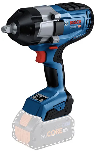 Bosch Professional GDS 18V-1000 06019J8300 Акумуляторний ударний гайковерт 1000 Нм 18 В Кількість акумуляторів у комплекті 0 Літій
