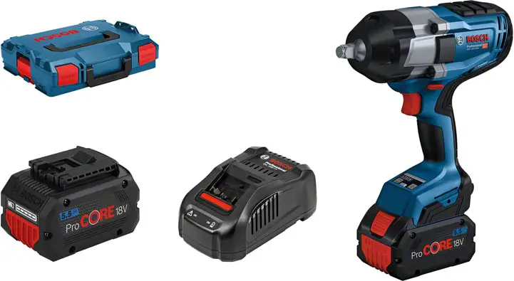 Bosch Professional GDS 18V-1000 06019J8303 Аккумуляторный ударный гайковерт 1000 Нм 18 В Количество аккумуляторов в комплекте: 2 5