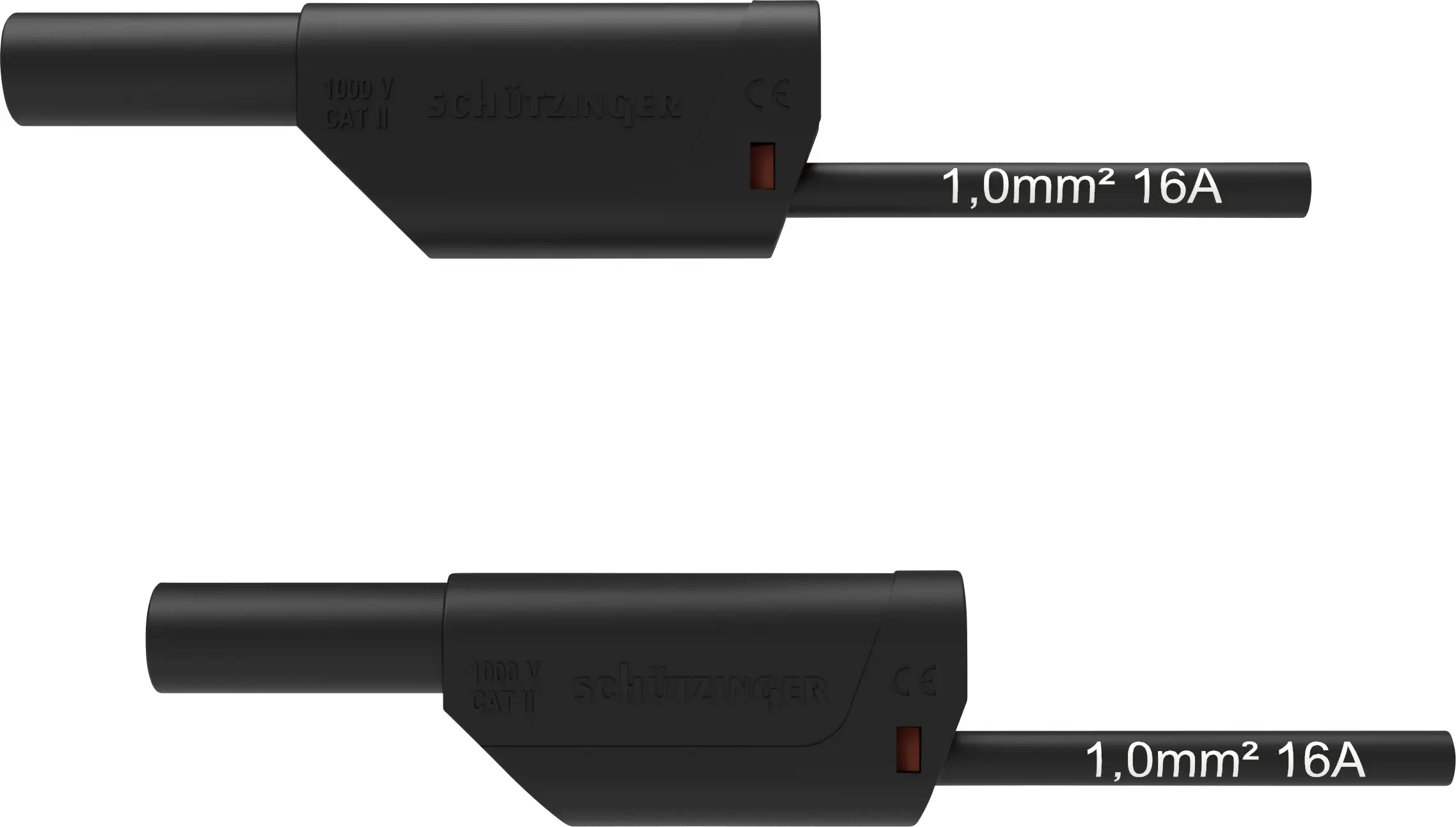 Schützinger VSFK 8500 / 1 / 50 / SW Вимірювальний дріт безпеки, штекер 4 мм, штекер 4 мм, 50.00 см, чорний, 1 шт.