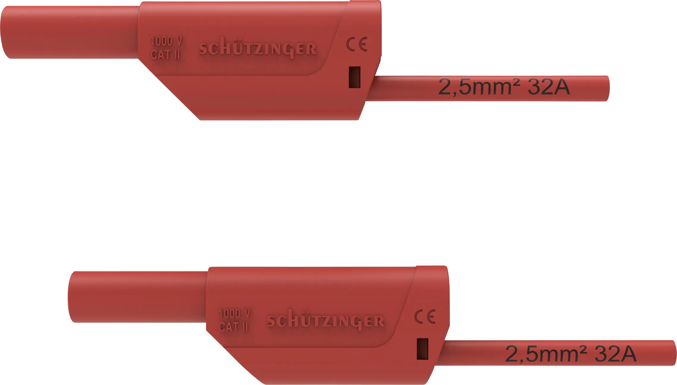 Schützinger VSFK 8500/2.5/100/RT Безопасный испытательный провод, разъем «папа» 4 мм, разъем «папа» 4 мм, 100,00 см, красный 1 шт.
