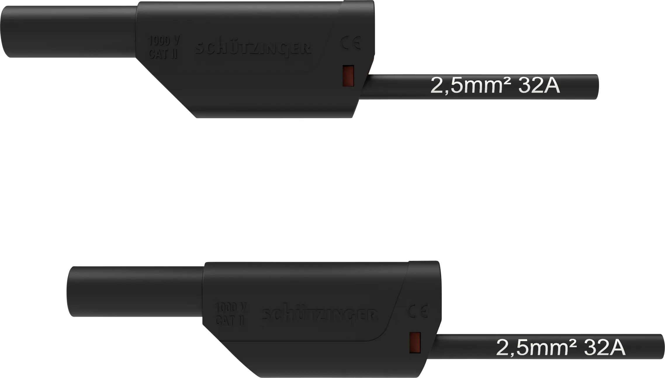 Schützinger VSFK 8500 / 2.5 / 100 / SW Вимірювальний дріт безпеки, штекер 4 мм, штекер 4 мм, 100.00 см, чорний, 1 шт.