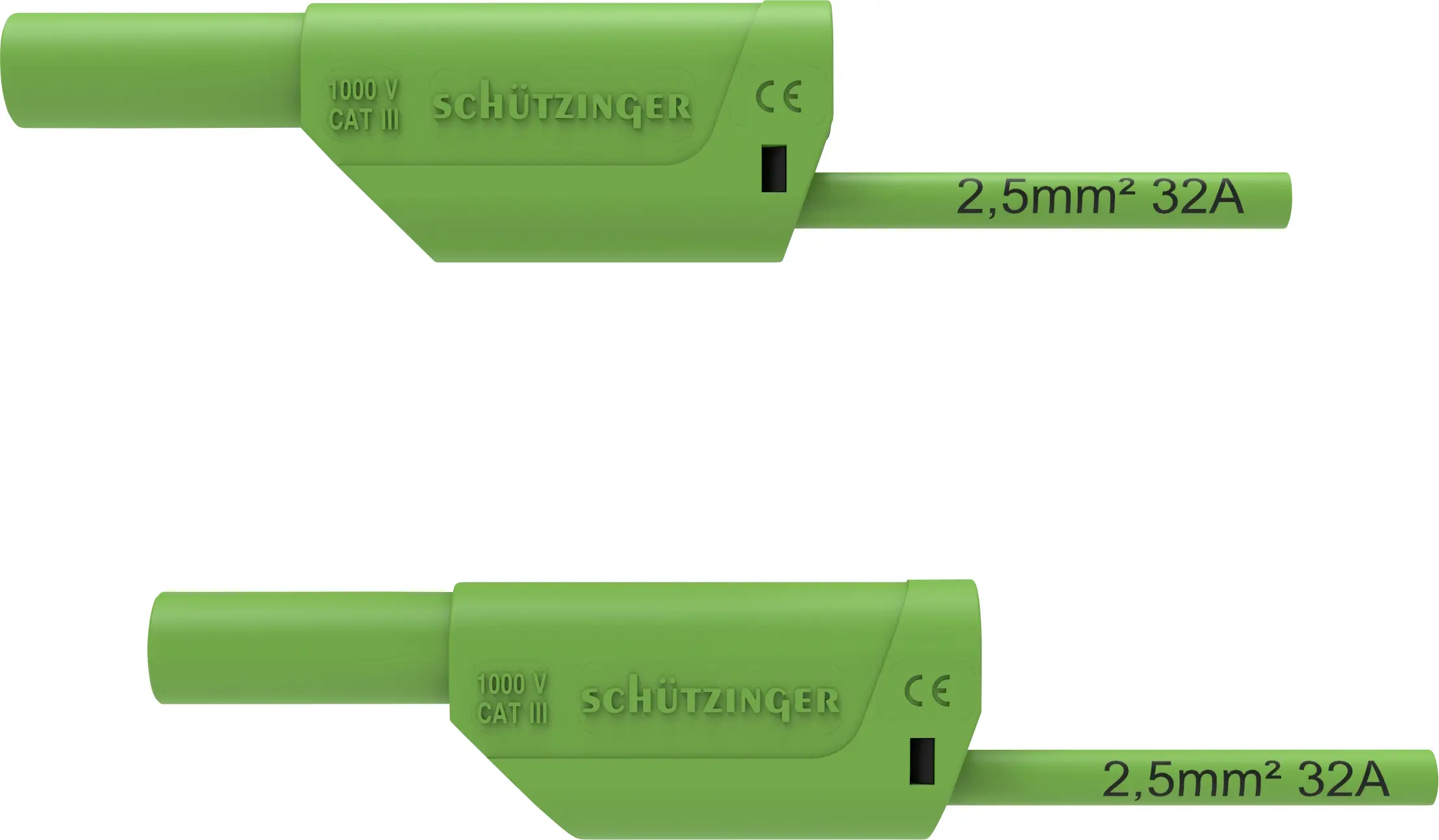 Schützinger VSFK 8700/2.5/100/GN Безопасный измерительный провод, разъем «папа» 4 мм, разъем «папа» 4 мм, 100,00 см, зеленый 1 шт.
