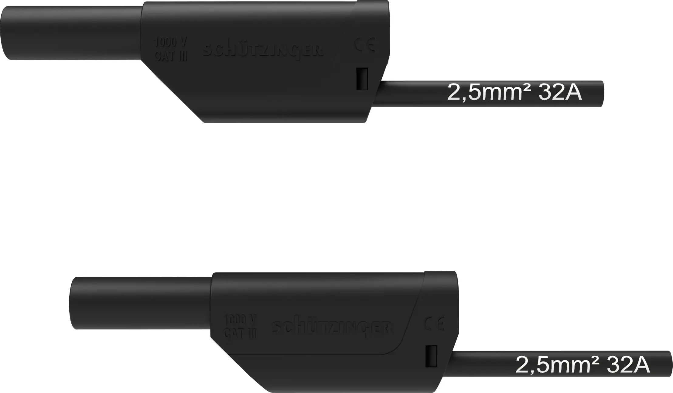 Schützinger VSFK 8700 / 2.5 / 200 / SW Безопасный испытательный провод, разъем «папа» 4 мм, разъем «папа» 4 мм, 200,00 см, черный