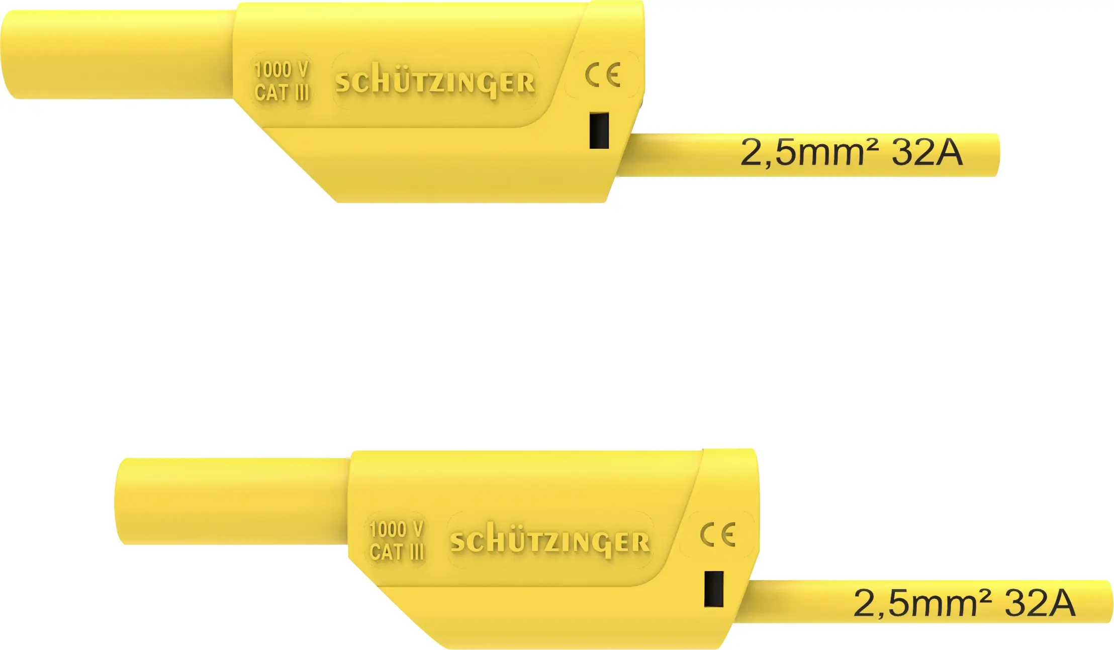 Schützinger VSFK 8700/2.5/50/GE Безопасный испытательный провод, разъем «папа» 4 мм, разъем «папа» 4 мм, 50,00 см, желтый 1 шт.
