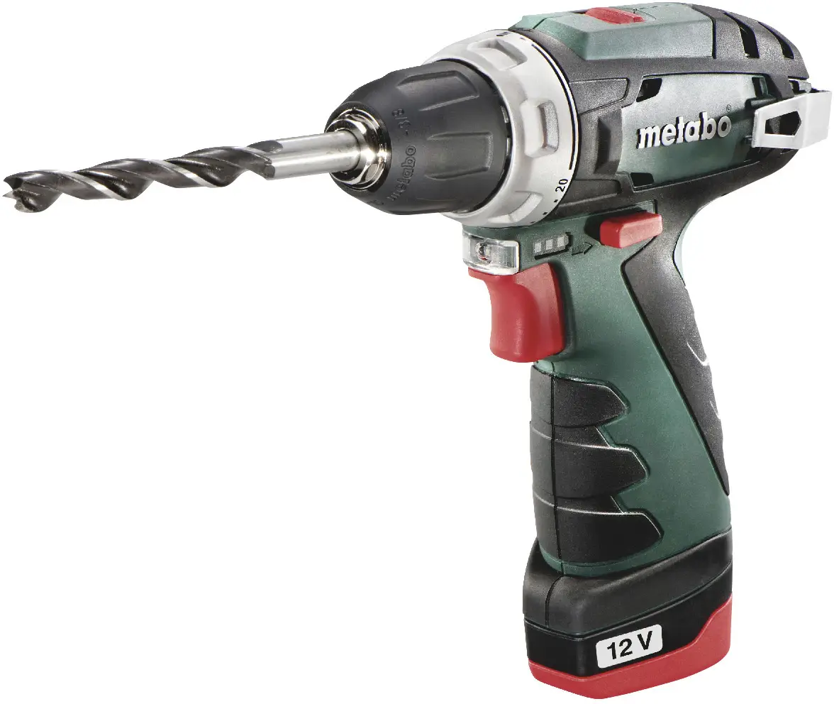 Metabo PowerMaxx BS Basic 600984000 Аккумуляторная дрель-шуруповерт 12 В 2,0 А·ч с 2 аккумуляторами и зарядным устройством