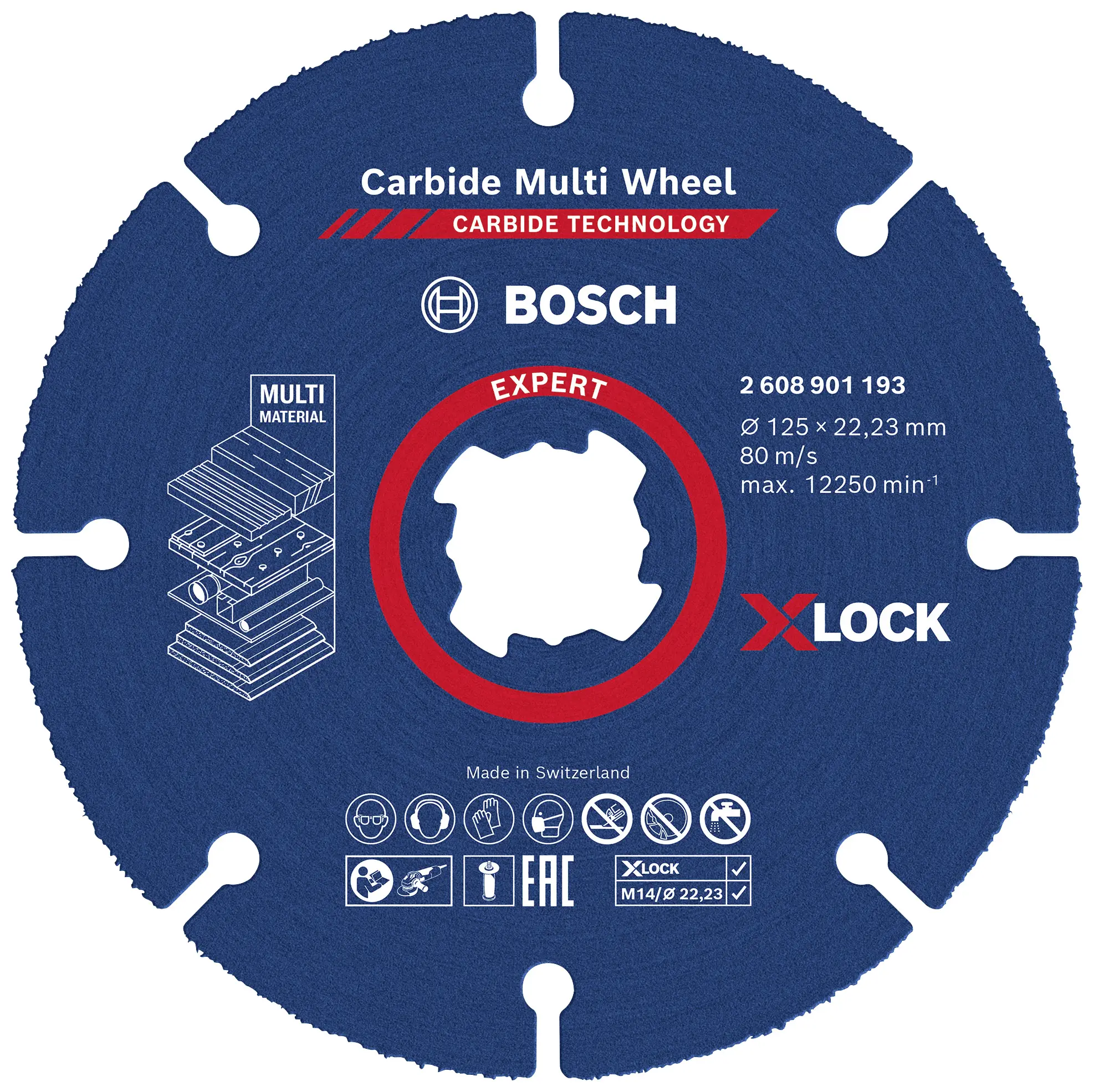 Диск отрезной прямой EXPERT Carbide Multi Wheel X-LOCK 2608901193 125 мм 1 шт.