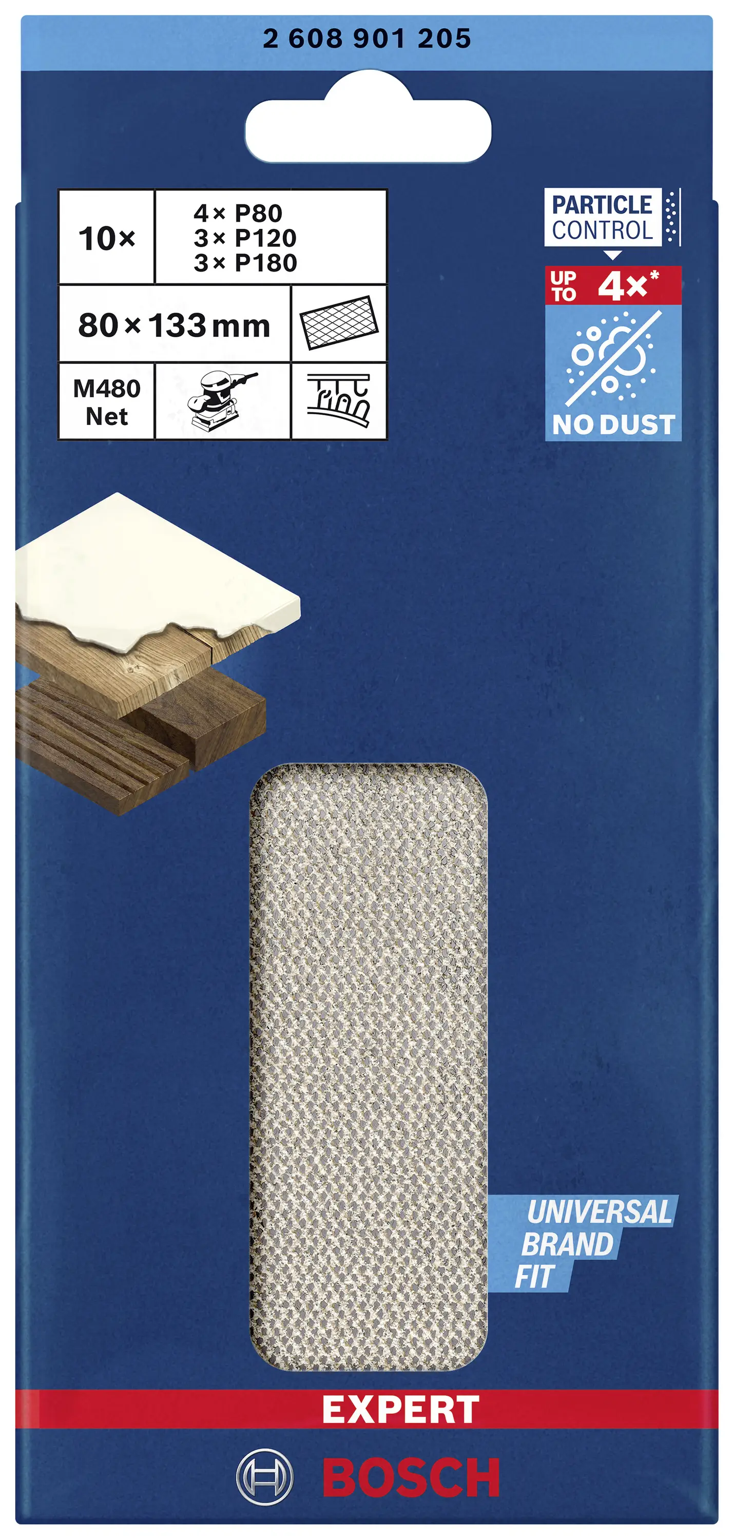 Набір шліфувальних сіток Bosch Accessories EXPERT M480 2608901205 133 мм 10 предм.