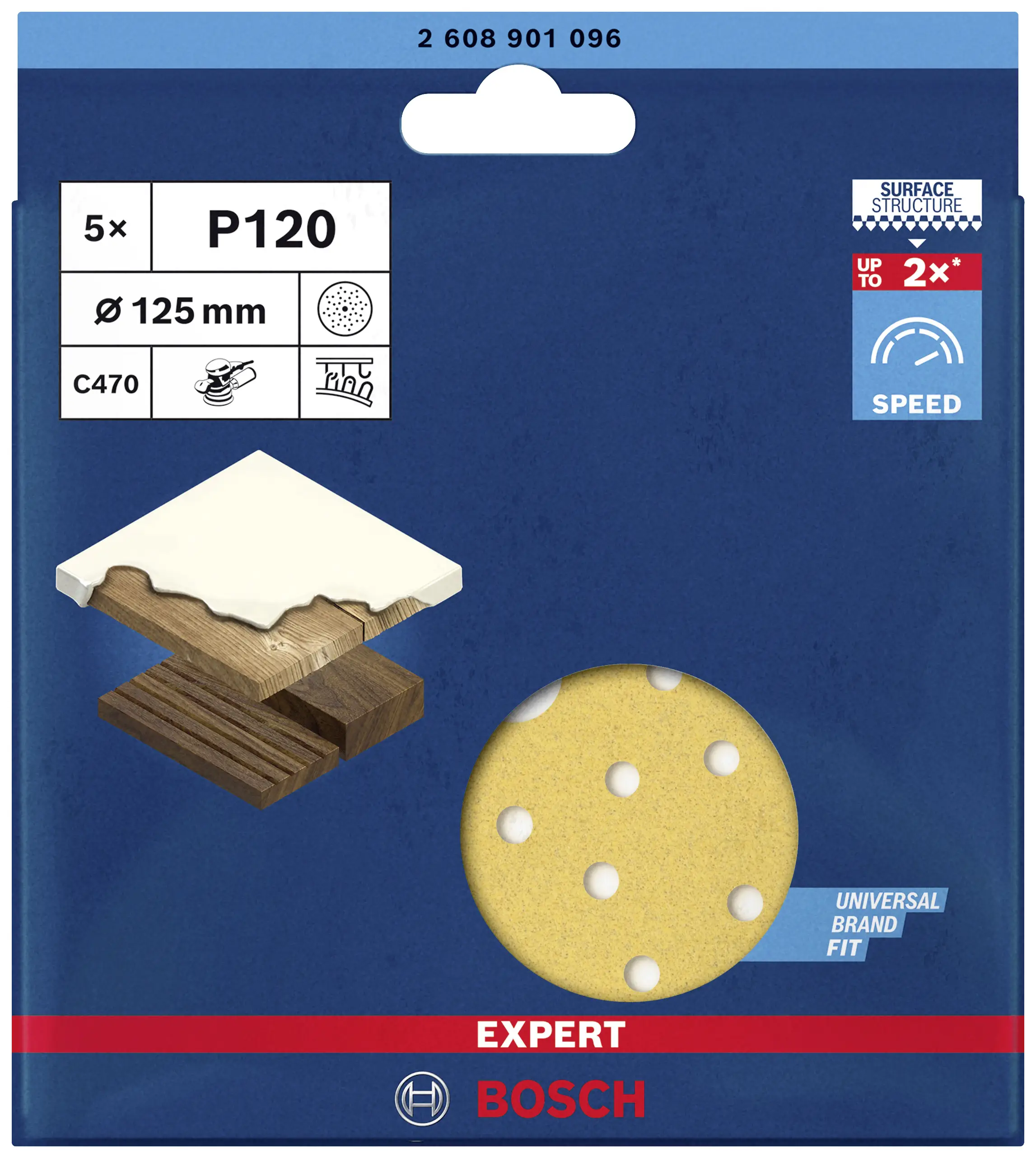 Ексцентриковий наждачний папір Bosch Accessories EXPERT C470 2608901096 5 шт.