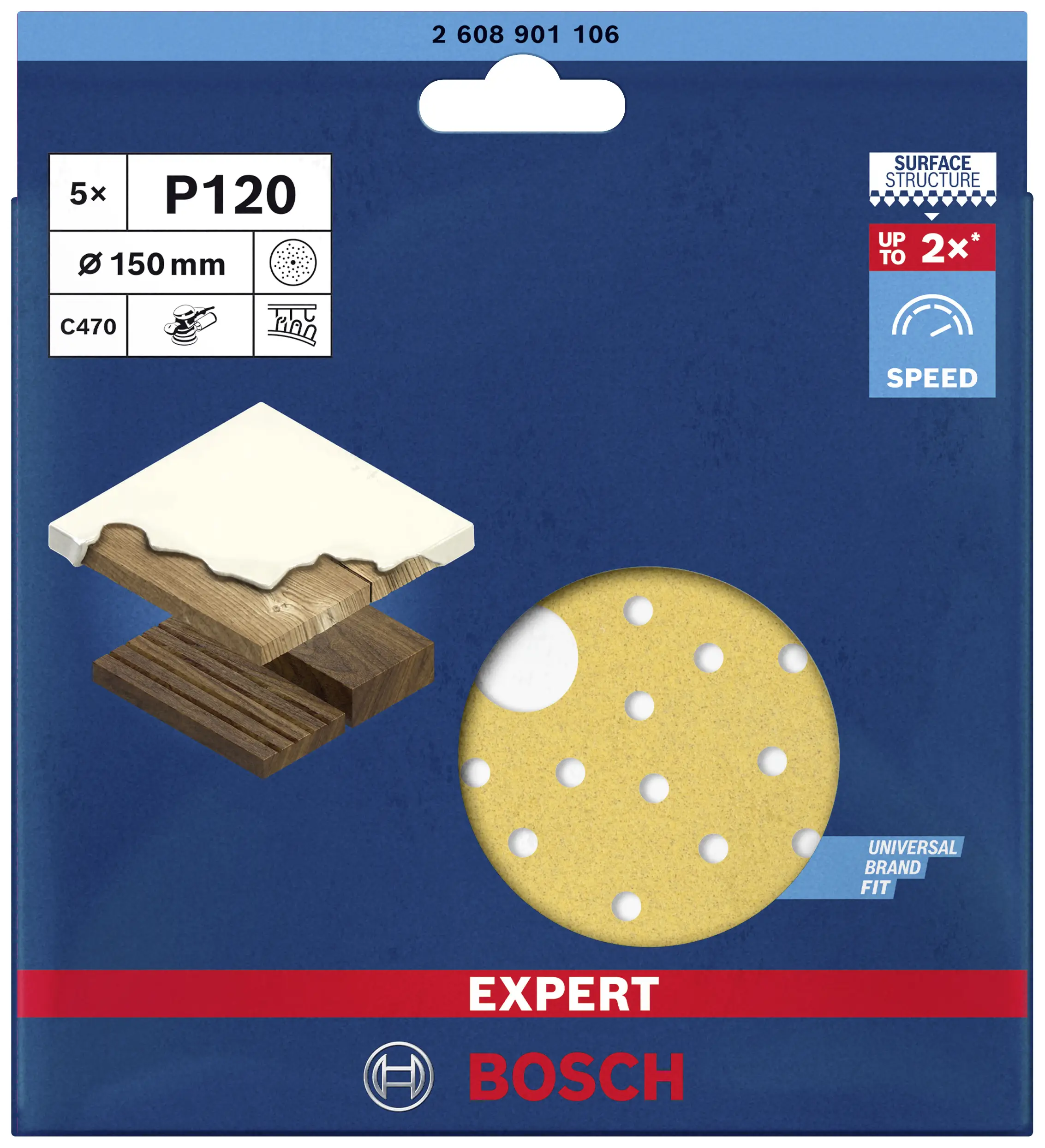 Ексцентриковий наждачний папір Bosch Accessories EXPERT C470 2608901106 5 шт.