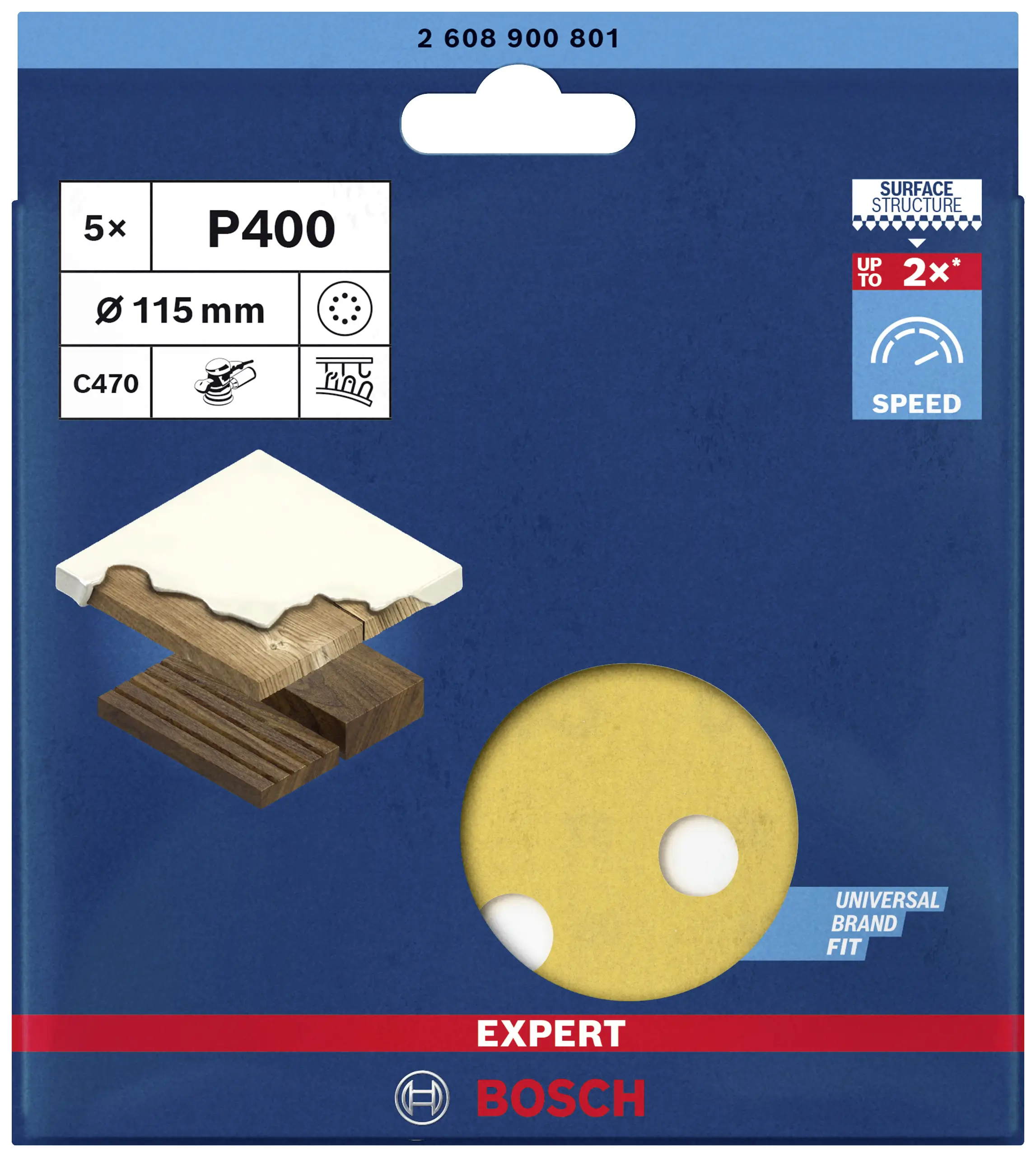 Ексцентриковий наждачний папір Bosch Accessories EXPERT C470 2608900801 5 шт.