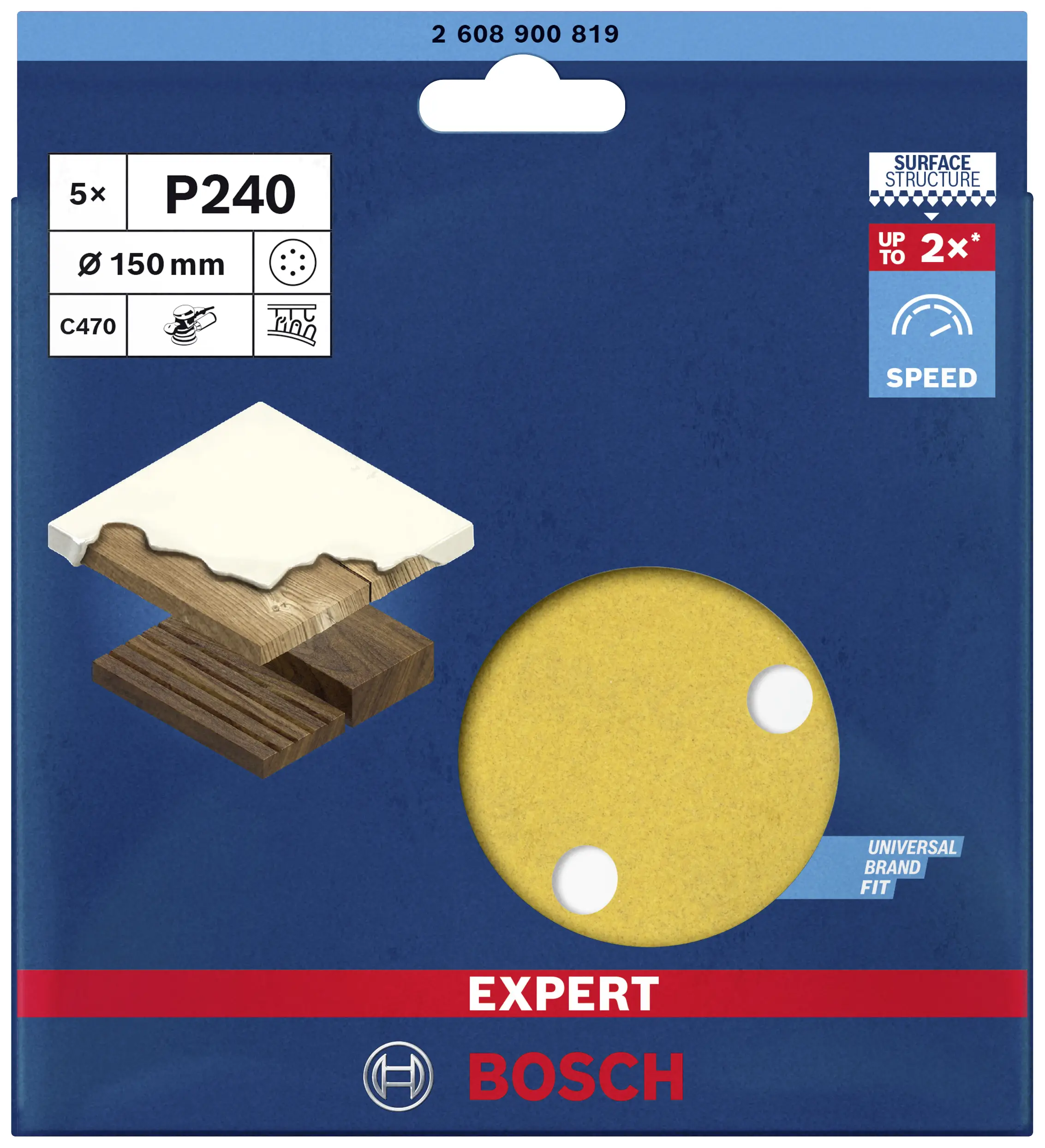 Ексцентриковий наждачний папір Bosch Accessories EXPERT C470 2608900819 5 шт.
