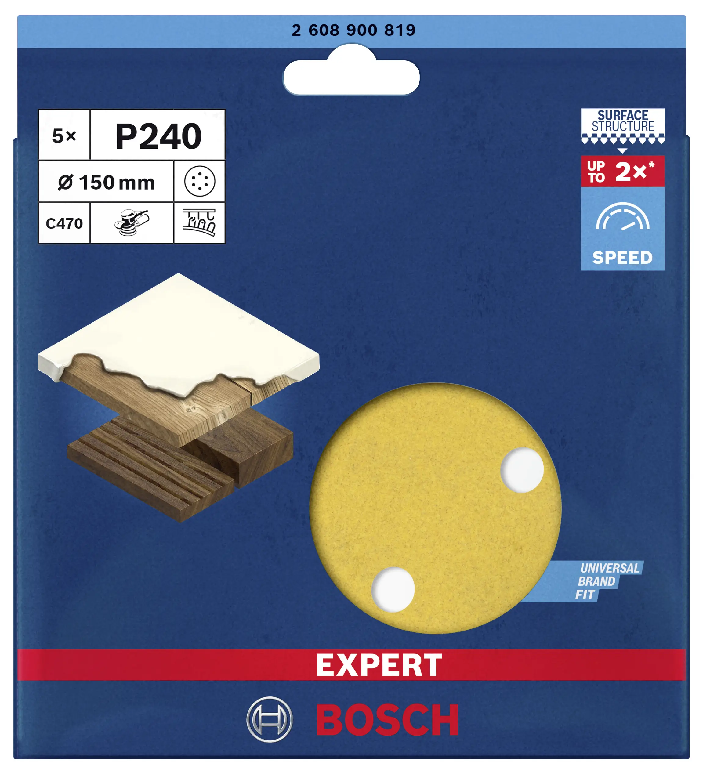 Ексцентриковий наждачний папір Bosch Accessories EXPERT C470 2608900819 5 шт.