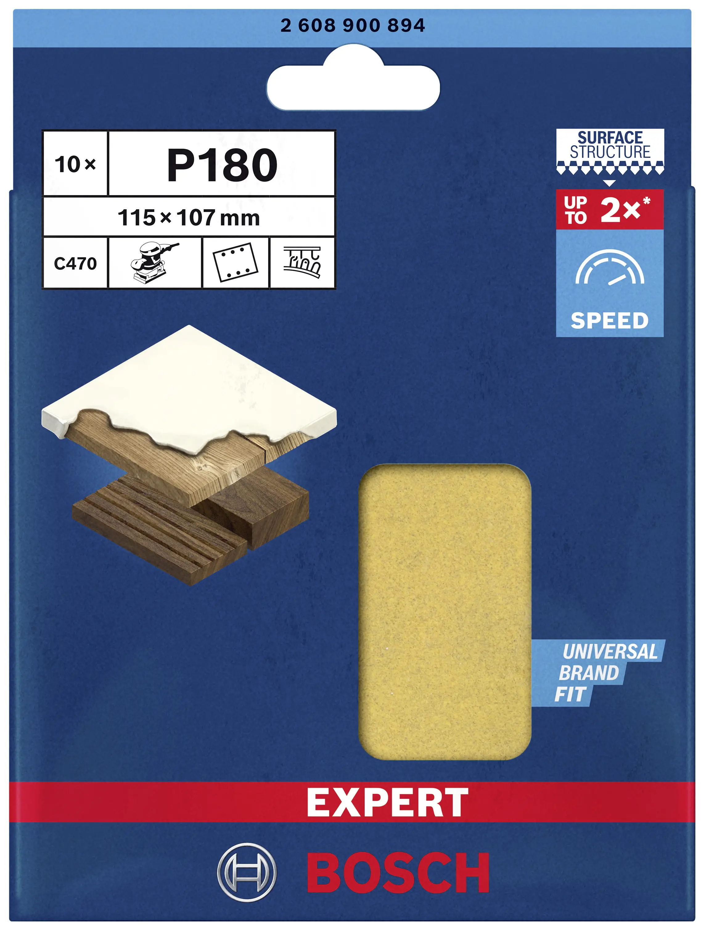 Шліфувальний папір для шліфувальної машини Bosch Accessories EXPERT C470 2608900894 115 мм 10 шт.