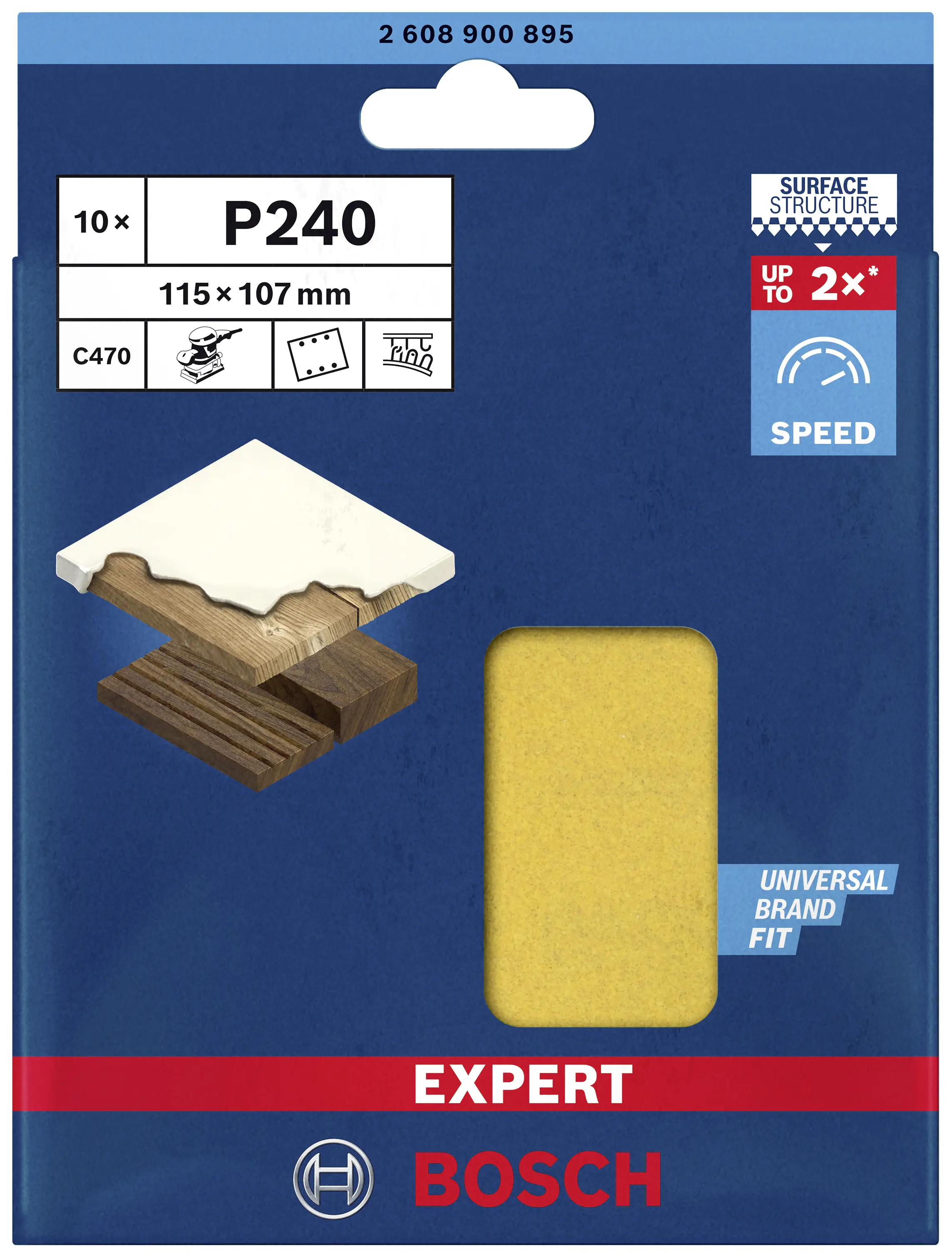 Наждачная бумага для шлифовальной машины Bosch EXPERT C470, артикул 2608900895, 115 мм, 10 шт.