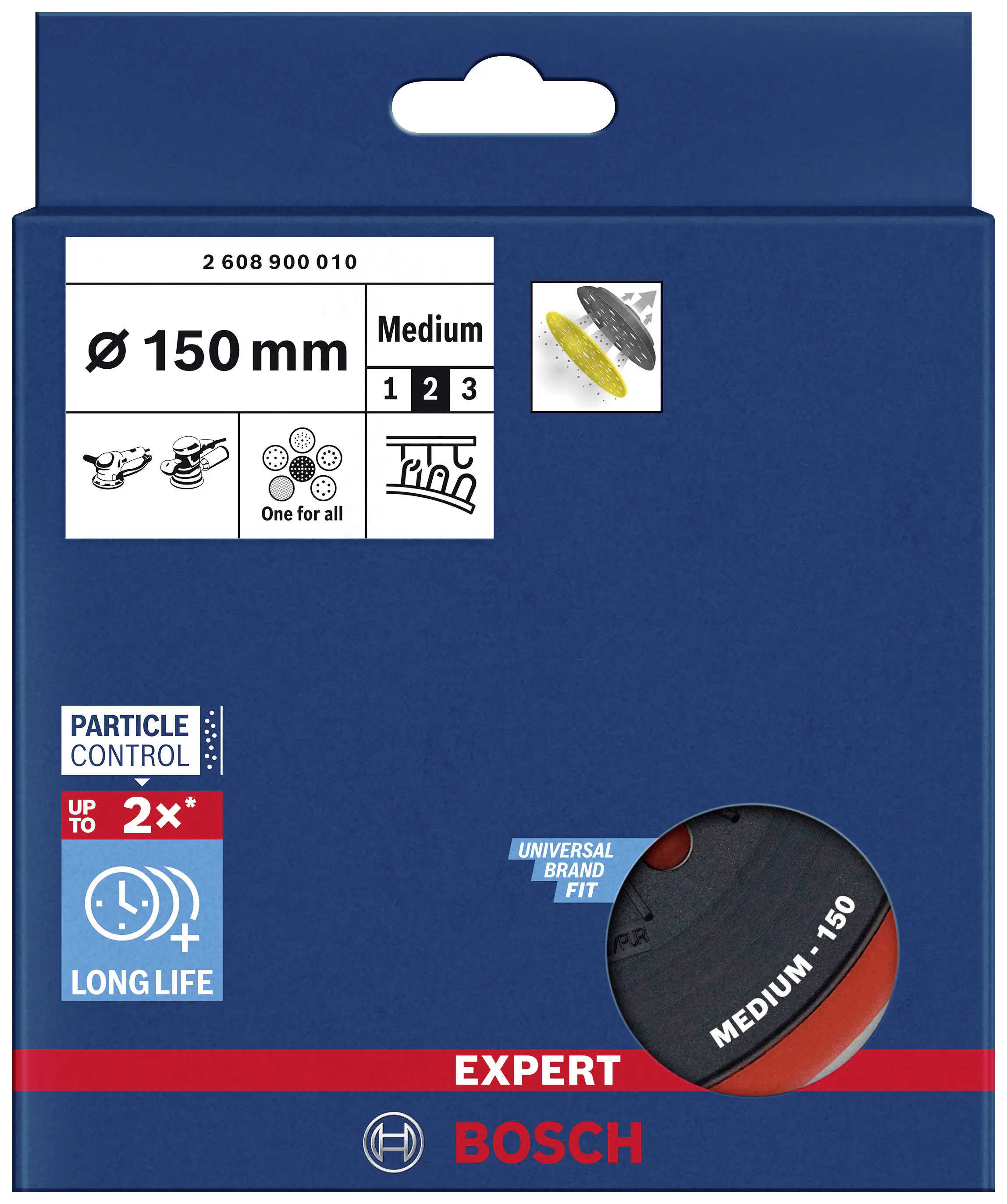 Аксесуари Bosch 2608900010 Шліфувальний диск EXPERT з кількома отворами для Bosch, 150 мм, середній діаметр 150 мм
