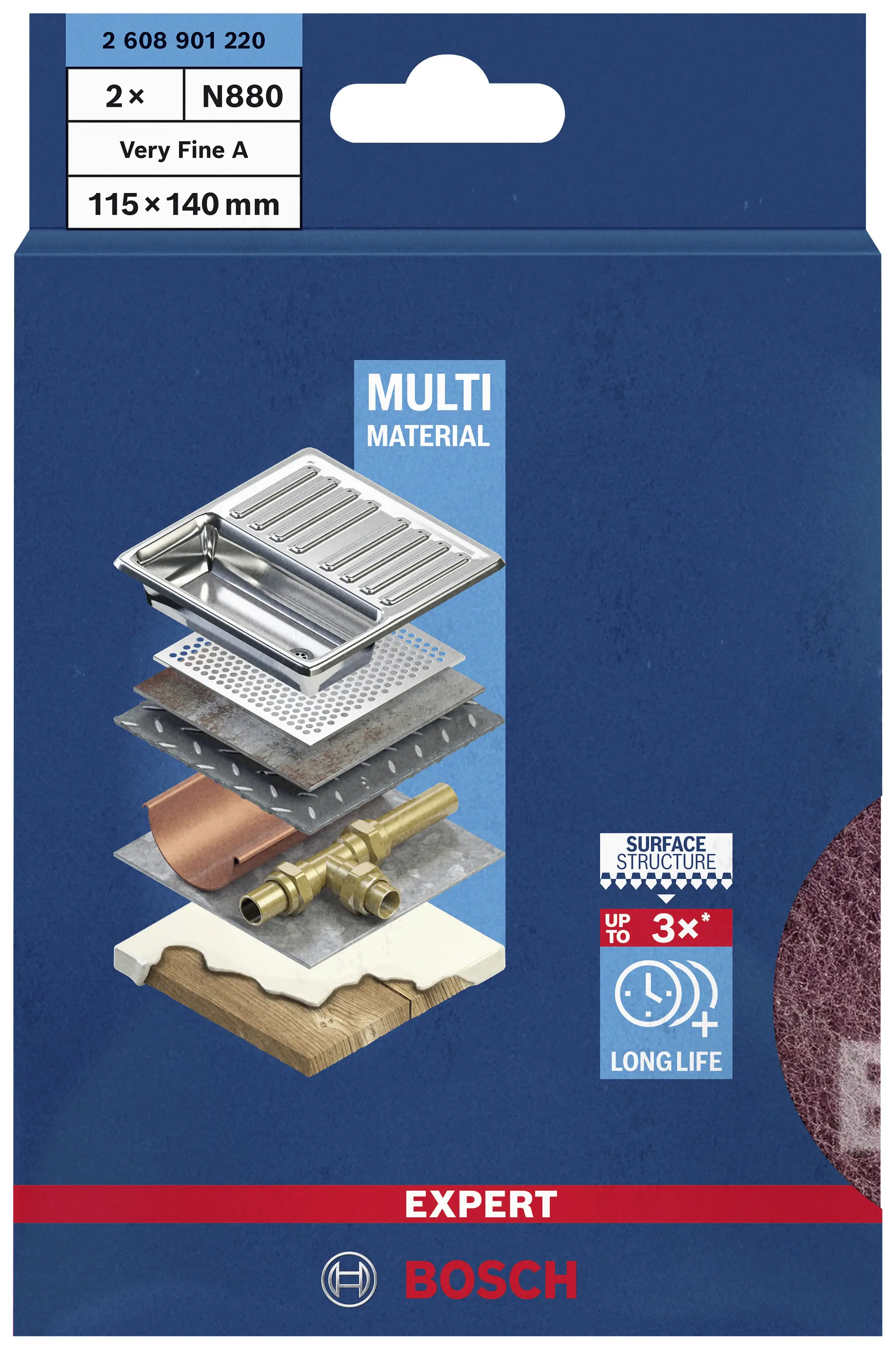 Нетканий ремінь Bosch Accessories EXPERT N880 2608901220 140 мм 2 шт.
