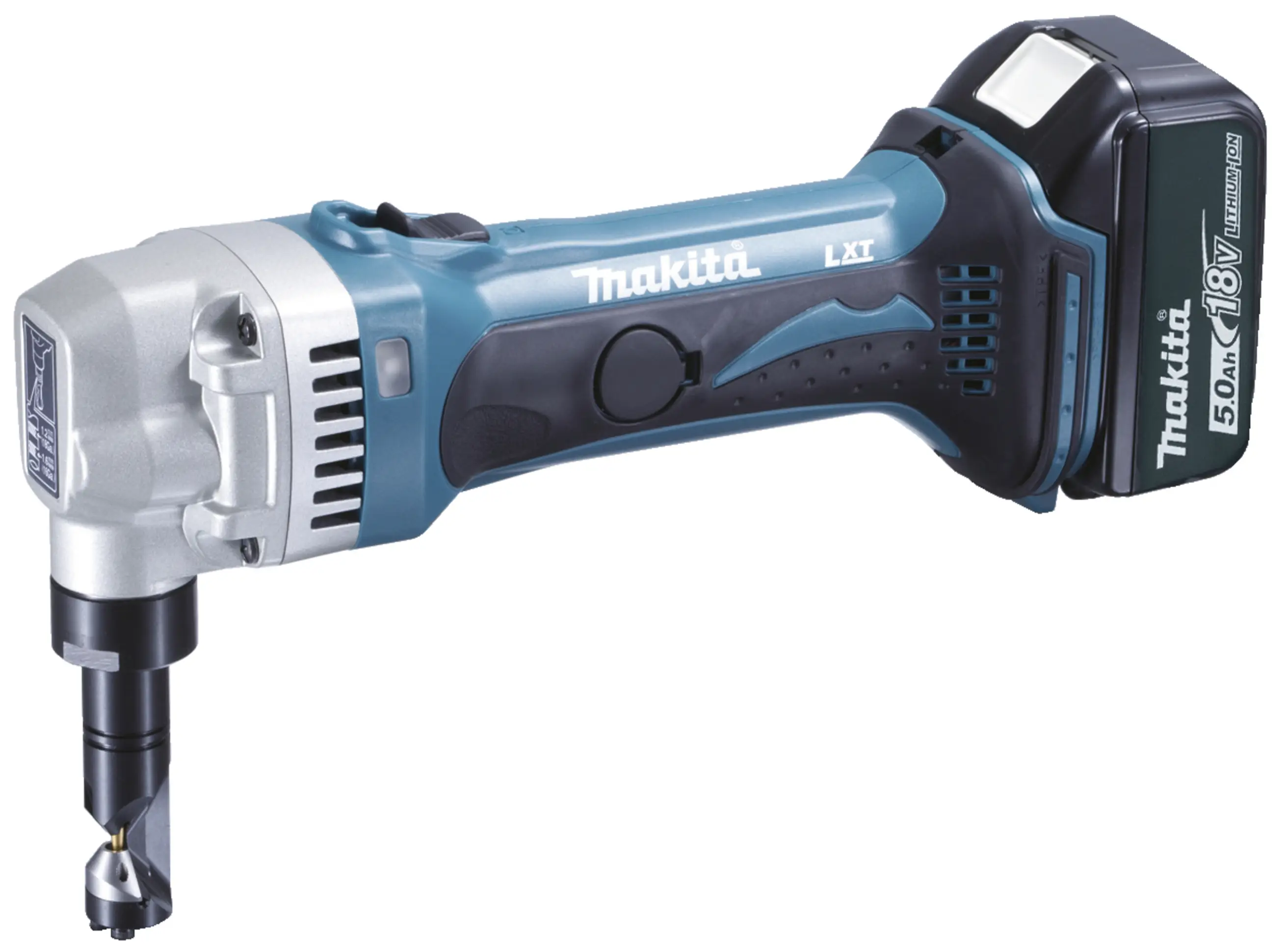 Ножиці для листового металу Makita DJN161RTJ DJN161RTJ з 2 акумуляторами, зарядним пристроєм та кейсом. Напруга акумулятора 18 В