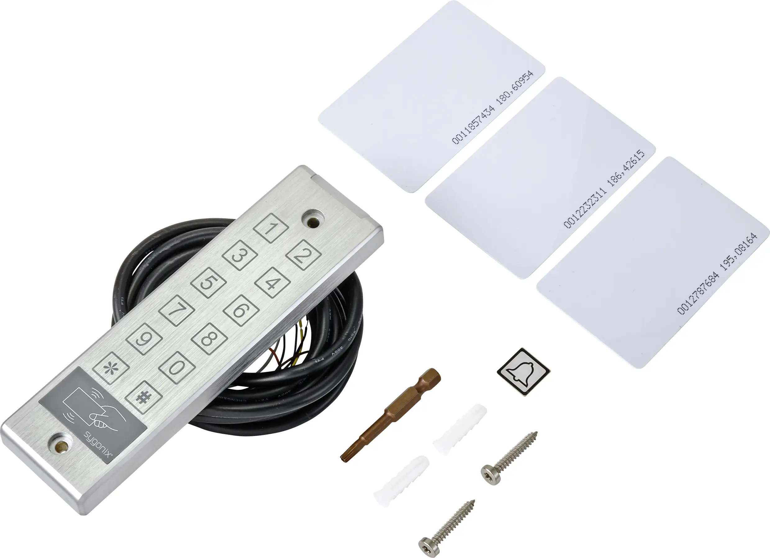Клавиатура с RFID-меткой Sygonix SY-4777290 для поверхностного монтажа 12 В/DC, 24 В/DC IP65 с сенсорным экраном