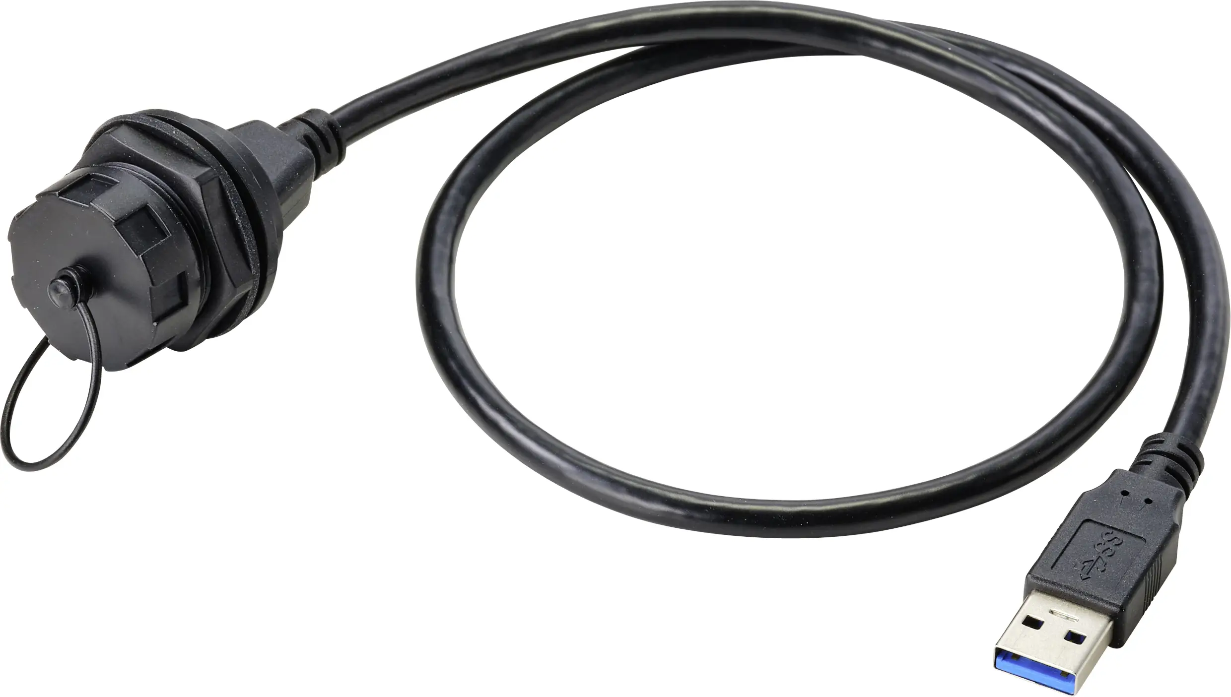 TRU COMPONENTS USB 3.0 Тип A гнездовой разъем для монтажа на панель, встроенный, 50 см, IP67 Комплектация: 1 шт.