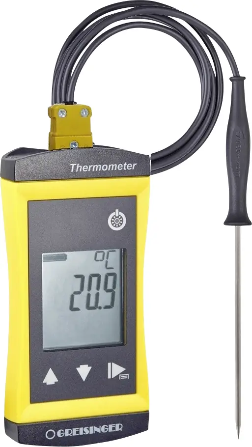 Термопарный термометр Greisinger G1200-E3-SET 483061, диапазон температур: -65 - 1200 °C.