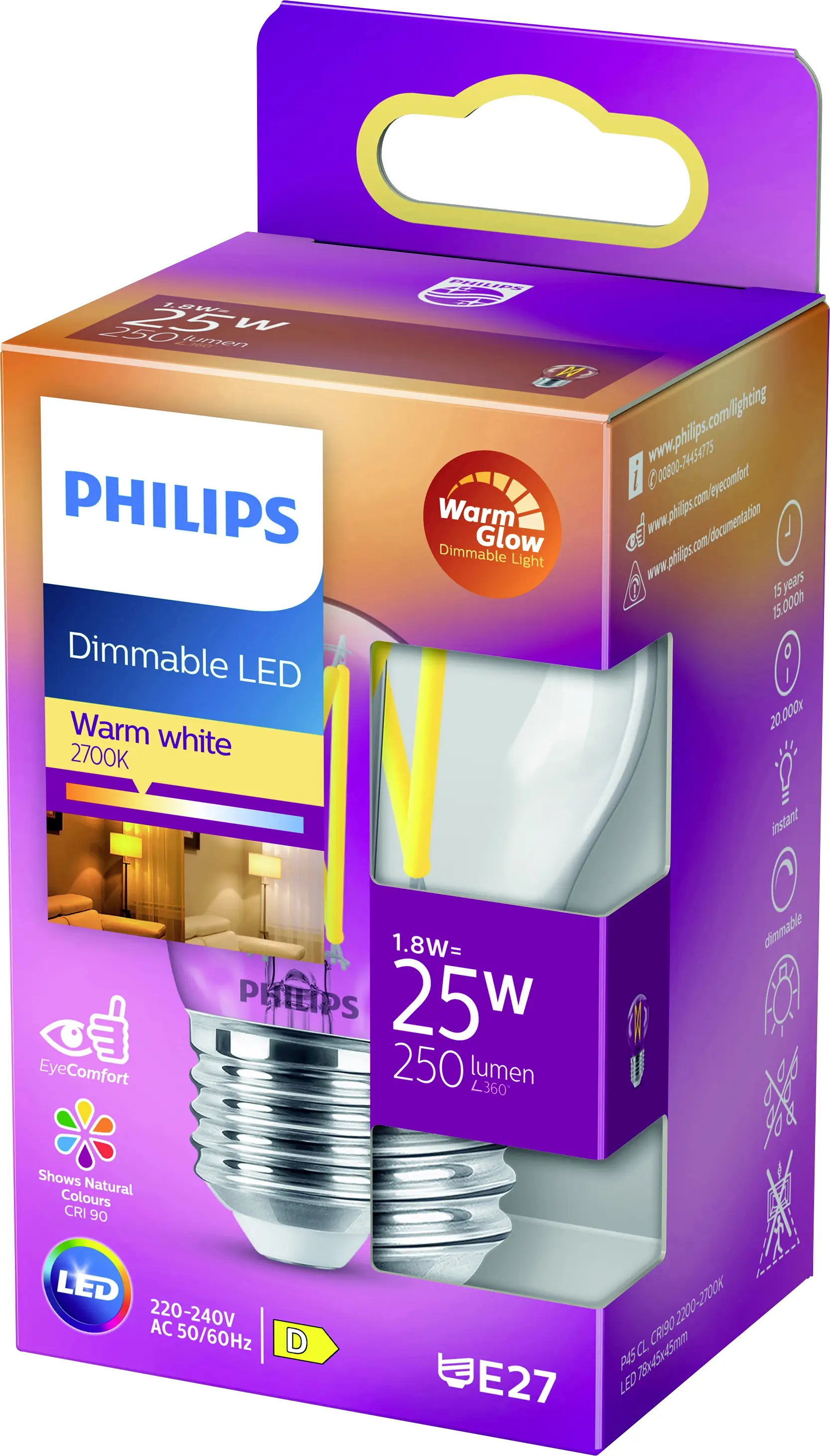 Світлодіодна лампа Philips LED 871951432419000 E-27 2,5 Вт = 25 Вт 250 лм теплий білий 1 шт.
