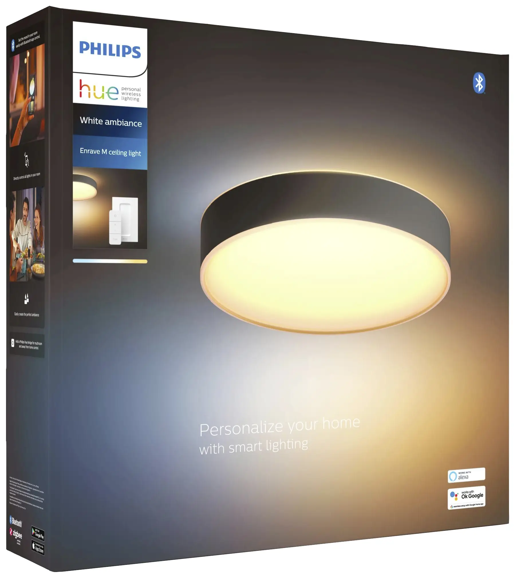 Потолочный светодиодный прожектор Philips Hue 4115930P6 Enrave, встроенный светодиод, 19,2 Вт, теплый белый дневной свет.