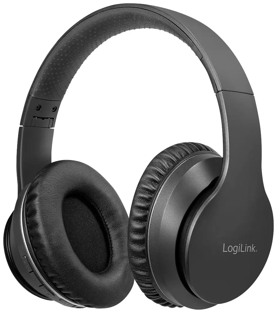 Накладні Bluetooth-стерео навушники LogiLink BT0053 чорного кольору з шумопоглинанням