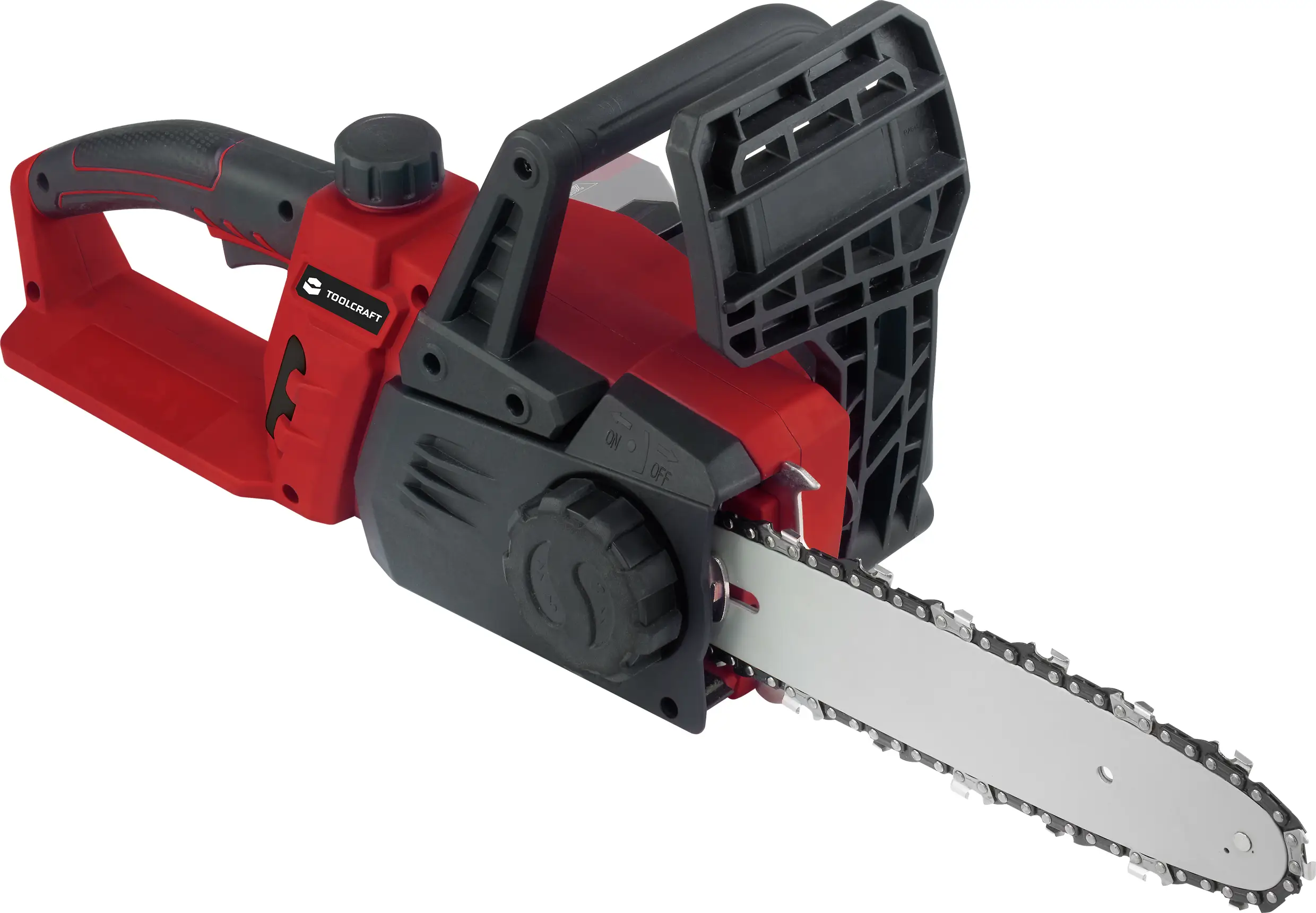Аккумуляторная цепная пила TOOLCRAFT ASK-200 / TAWB-200 (без аккумулятора). Длина шины: 254 мм.
