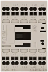 Контактор Eaton DILM7-10(230V50HZ,240V60HZ)-PI, 3 НО, 3 кВт, допоміжний контакт 7 A. Підходить для реле марки: Eaton, 1 шт.