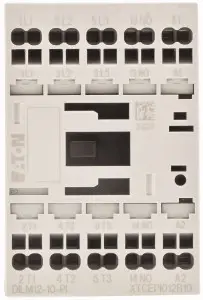 Контактор Eaton DILM12-10 (24 В постоянного тока)-PI, 3 нормально разомкнутых цепи, 5,5 кВт, 12 А. Подходит для реле марки Eaton.
