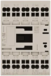Контактор Eaton DILM15-10 (24 В постоянного тока)-PI, 3 НН, 7,5 кВт, 15 А. Подходит для реле марки Eaton. 1 шт.