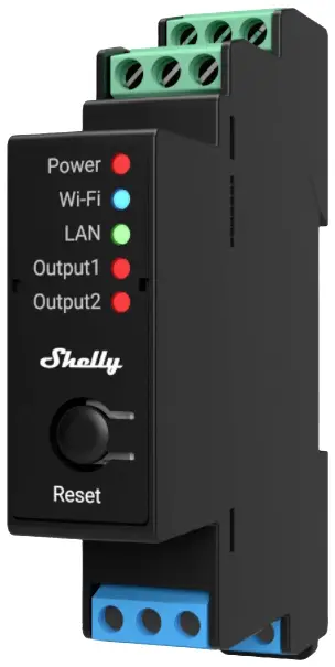 Реле Shelly Shelly Pro 2PM на DIN-рейку с Bluetooth и Wi-Fi