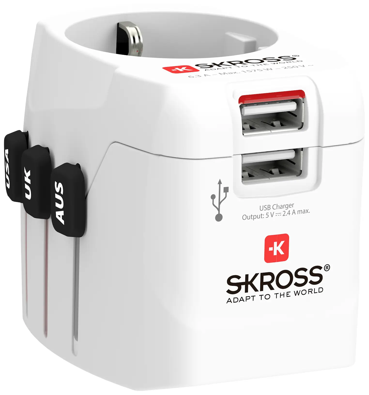 Skross 1302470 Pro Light USB-адаптер для путешествий (2xA) - Мир