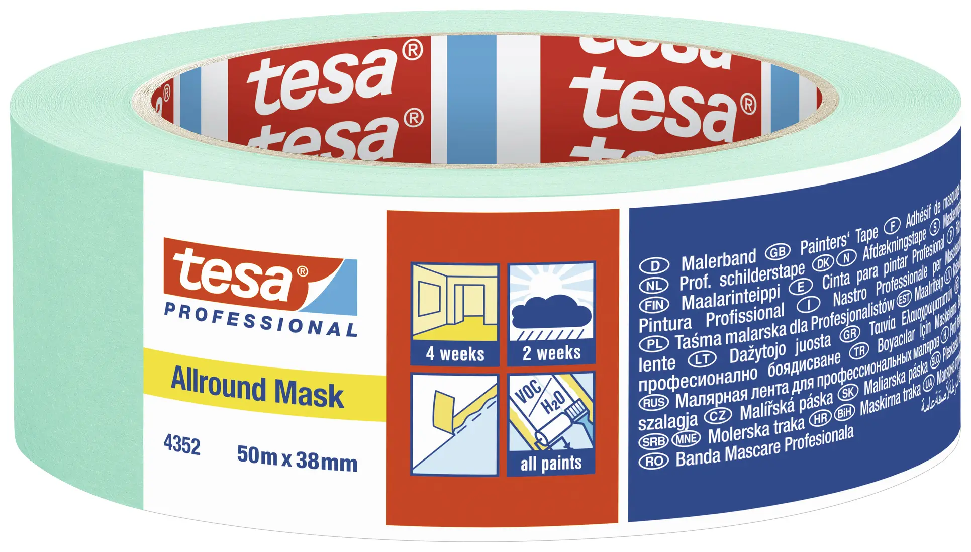 Малярська стрічка tesa 04352-00003-00 ALLROUND MASK (Д x Ш) 50 м x 38 мм 50 м 1 шт.