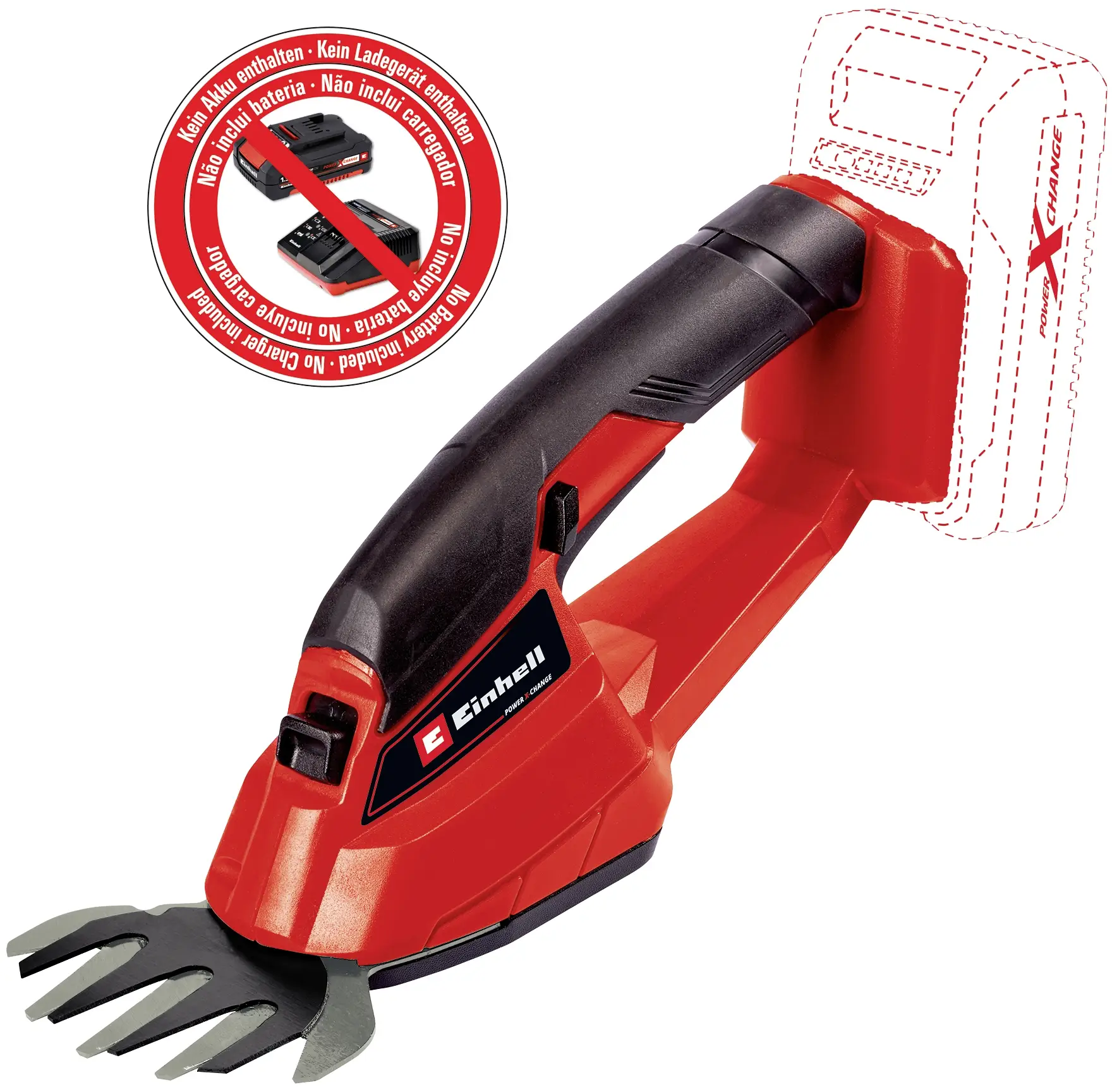 Einhell 3410382 Power X-Change GC-CG 18/1 Li-Solo аккумуляторные ножницы для травы без аккумулятора, без зарядного устройства 18 В