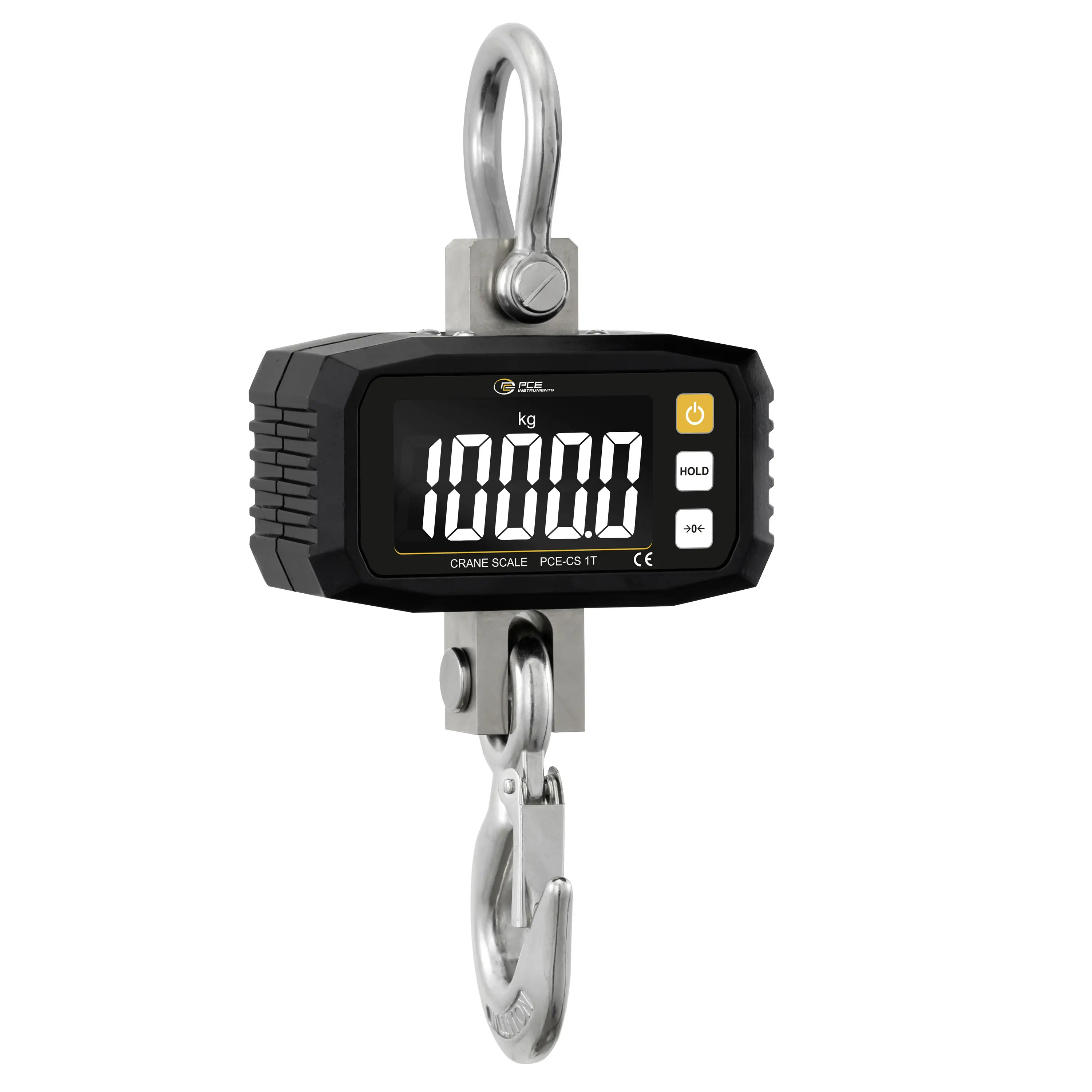 Весы для крана PCE Instruments PCE-CS 1T, диапазон измерения макс. 1000 кг, батарея, черный цвет.