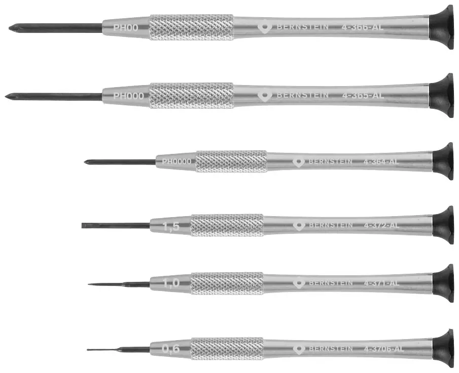 Набор отвёрток для часовщика BERNSTEIN Tools for Electronics 4-360-E04, 1 комплект.