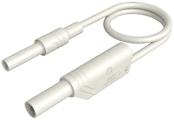 Измерительный провод Hirschmann MAL S WS-B 100/2.5 ws, защитный разъем 4 мм (гнездо) и 4 мм (штекер), штабелируемый, 100 см, белый