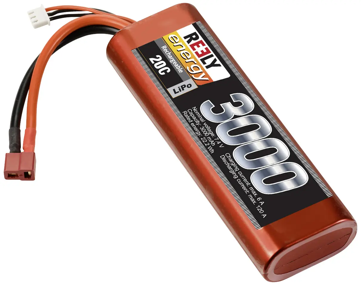 Аккумуляторная батарея Reely Stick Hardcase LiPo 7,4 В 3000 мАч 20C с Т-образным разъемом