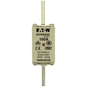 Запобіжник Eaton 100NHG02B NH з механічним індикатором стану запобіжника. Розмір запобіжника = D02 100 A 500 V 3 шт.