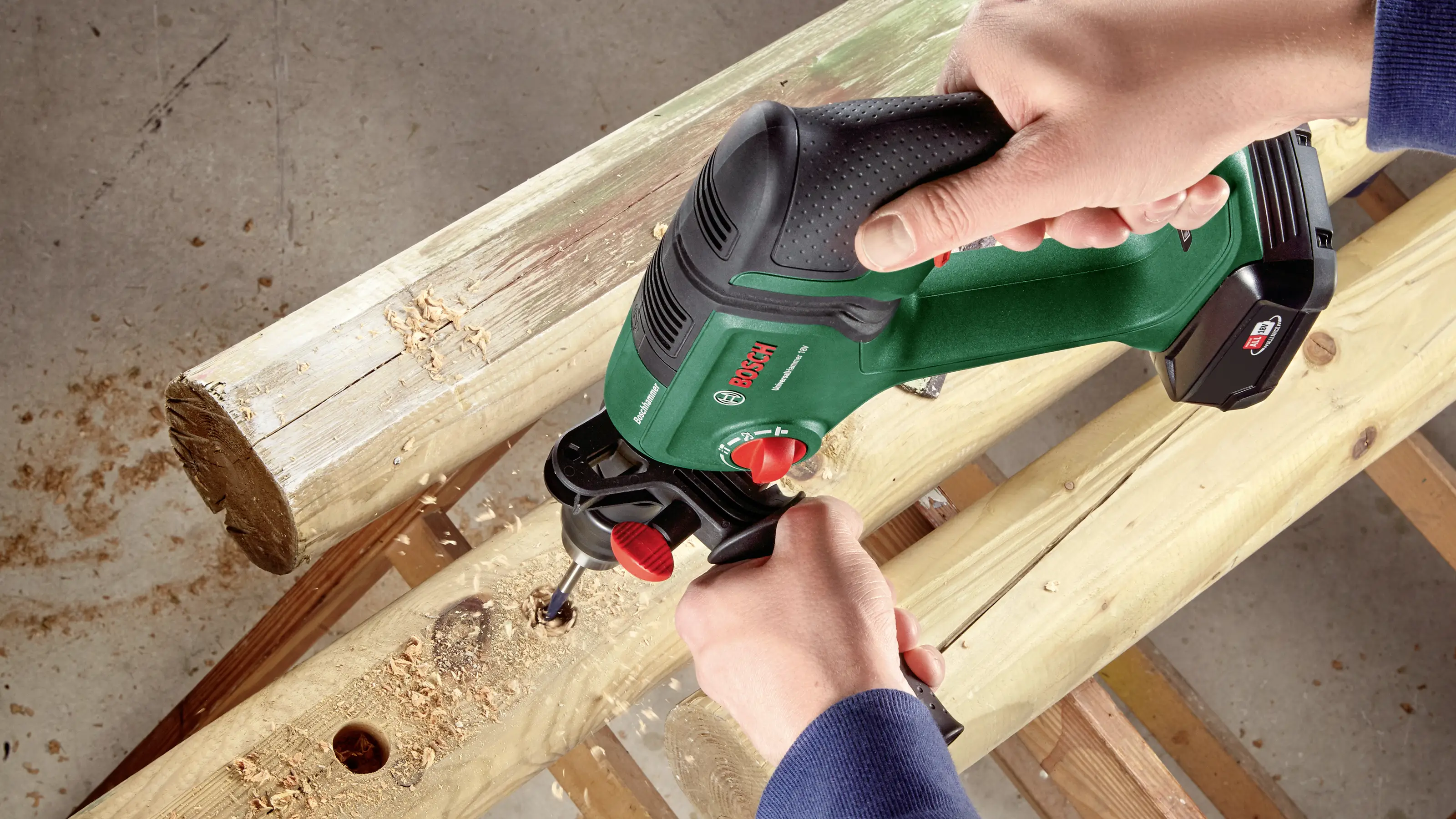 Bosch Home and Garden UniversalHammer — Аккумуляторная ударная дрель, 18 В, литий-ионный аккумулятор, без аккумулятора
