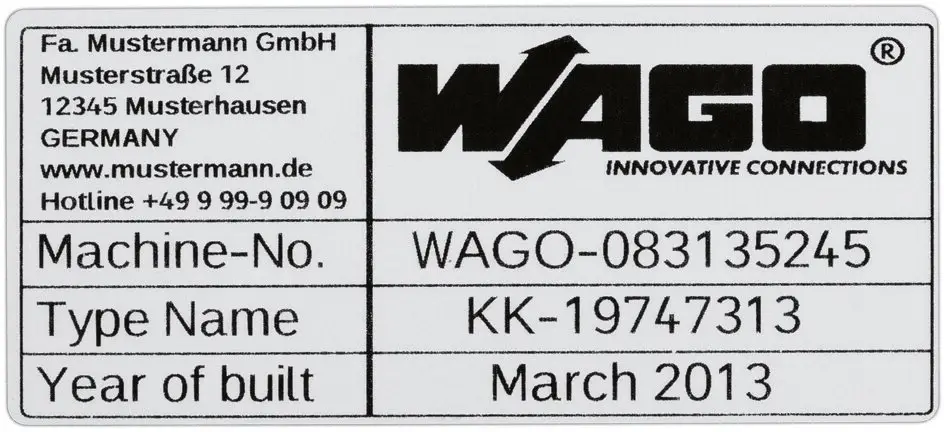 WAGO 210-804 210-804 Этикетки для термотрансферного принтера. Площадь поверхности для маркировки: 99 x 44 мм, серебристый цвет. Ко